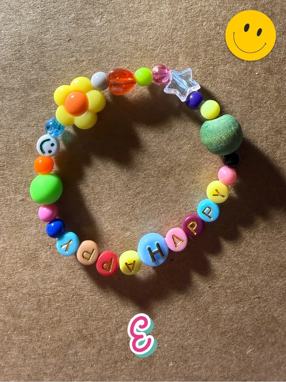HAPPY Beaded Stretch Bracelets for Tweens, Teens, and Young Adults
